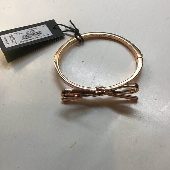 Kate Spade New Rose Gold Bow Hinged Cuff Bracelet - Picture 1 of 3